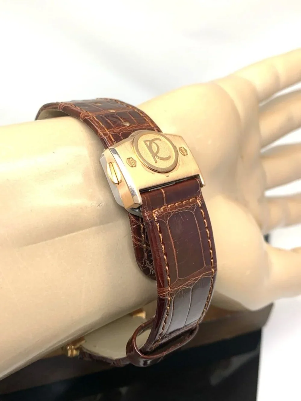 Renato Men's Watch Swiss Quartz Chronograph Rose Gold Steel Brown Leather 45mm